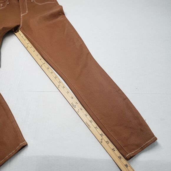 L'Agence Jeans Womens 26 Brown Cognac Margot High Rise Skinny Coated Western USA - Picture 7 of 16
